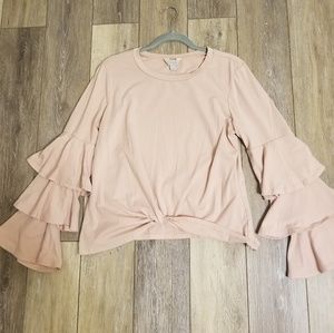Blush Bell Sleeve blouse